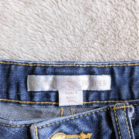 Boston Proper Distressed Cuffed Jean Shorts - Picture 2 of 3